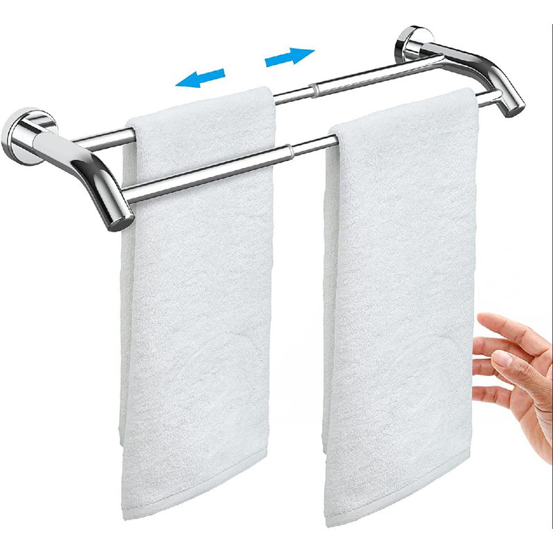 kingzone Adjustable Bathroom Towel Bar,Thicken SUS304 Stainless Steel